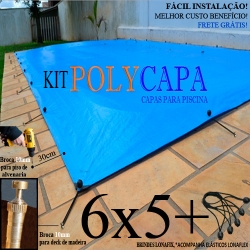 Capa para Piscina América 6x5 + 24 LonaFlex 20cm + 24 LonaFix Proteção